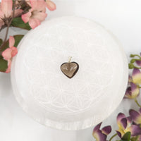 Heart-shaped smoky quartz mini pendant, stylish jewelry accessory