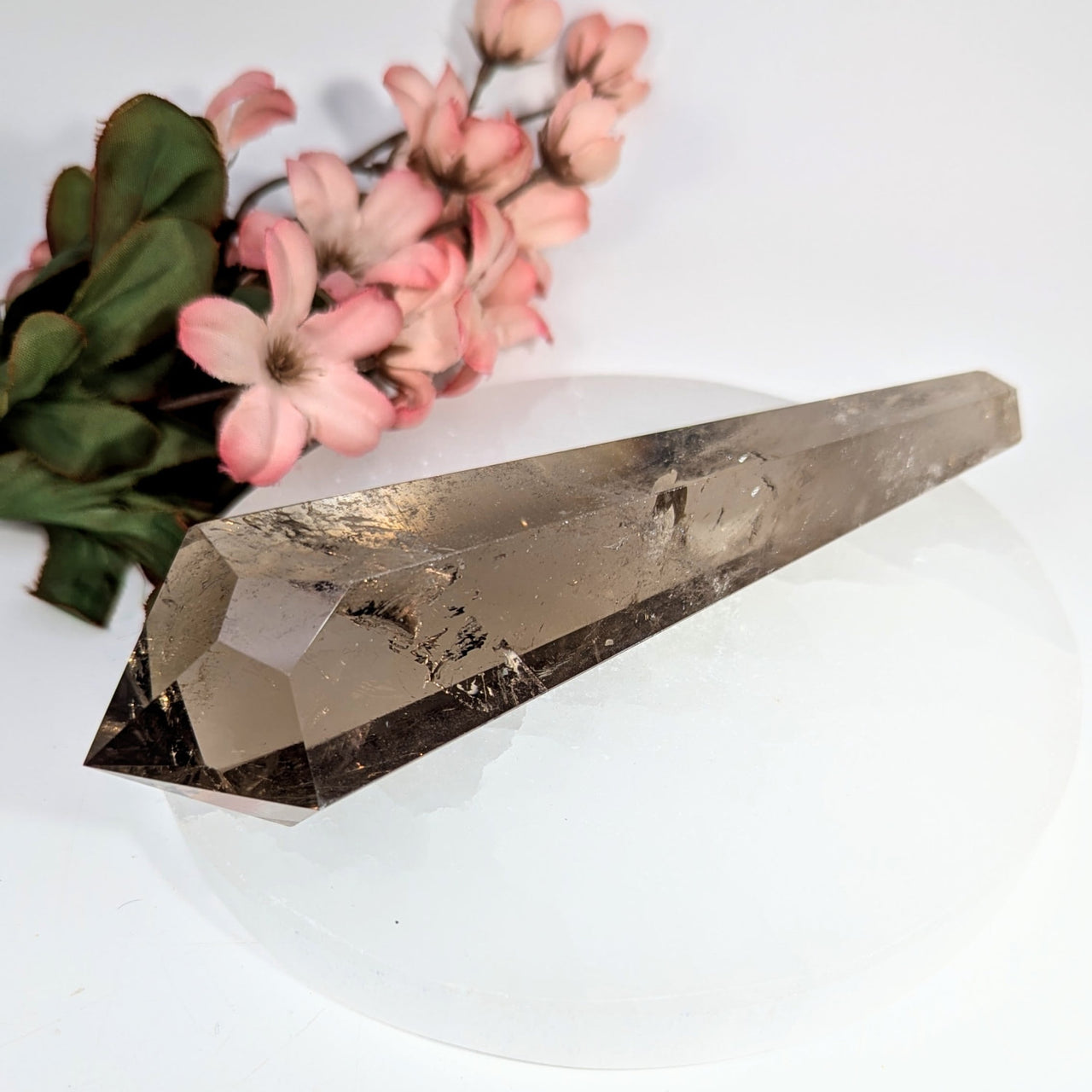 Smoky quartz 6-inch tapered wand point crystal #BC0648