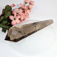 Smoky quartz 6-inch tapered wand point crystal #BC0648