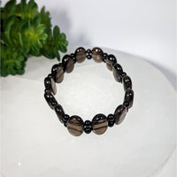 Smoky Quartz 7’’ Oval Bracelet with stretchy alternating beads