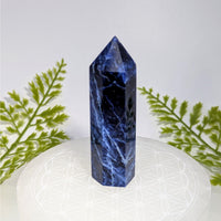 Sodalite 3 inch tower BC0856 deep blue with white veining polished