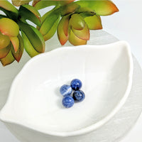 Thumbnail for Fresh blueberries in a white ceramic bowl with Sodalite 9mm round beads