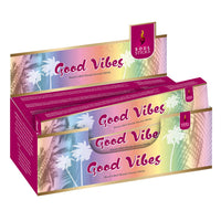 Vibrant pink rainbow Soul Sticks masala incense with palm trees
