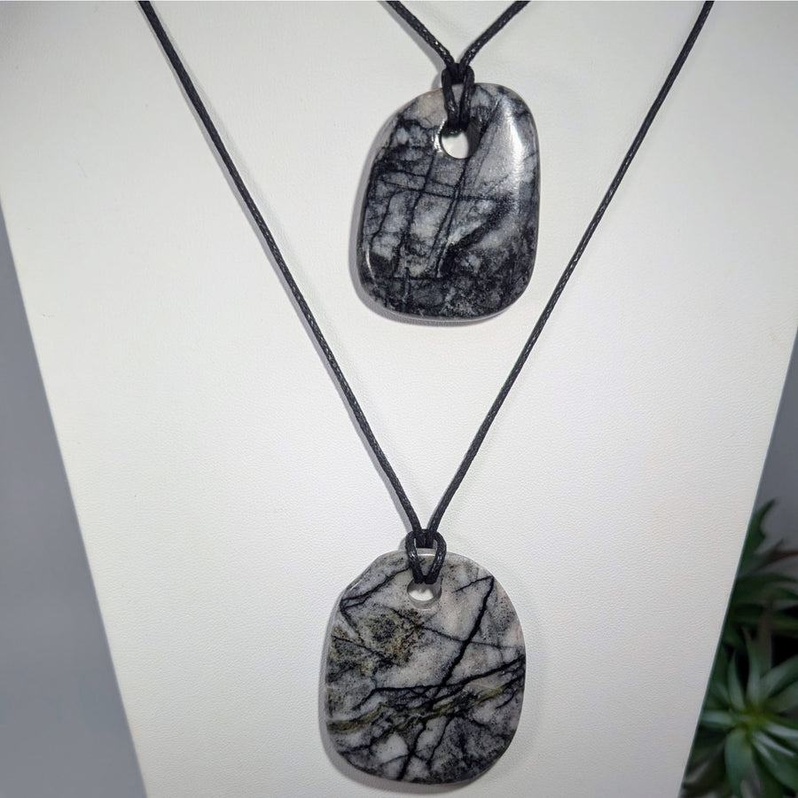 Spiderweb Jasper 14 27’’ Pendant on Black Cord #LV9454 $28