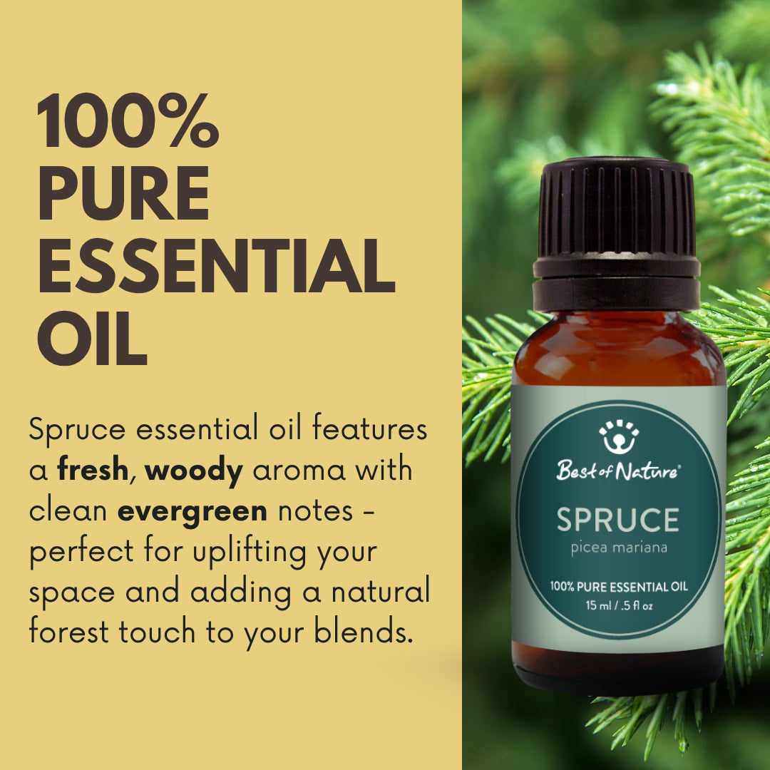 100% pure Spruce Essential Oil by Best of Nature LV9562 bottle