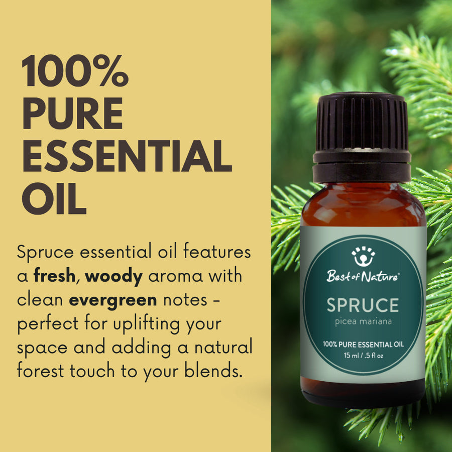 100% pure Spruce Essential Oil by Best of Nature LV9562 bottle