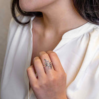 Sterling Silver Adjustable Snake Ring LV9572 with intricate polished detailing