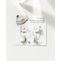 Sterling Silver Eclipse Hoop Earring Moonstone #LV9116 $35