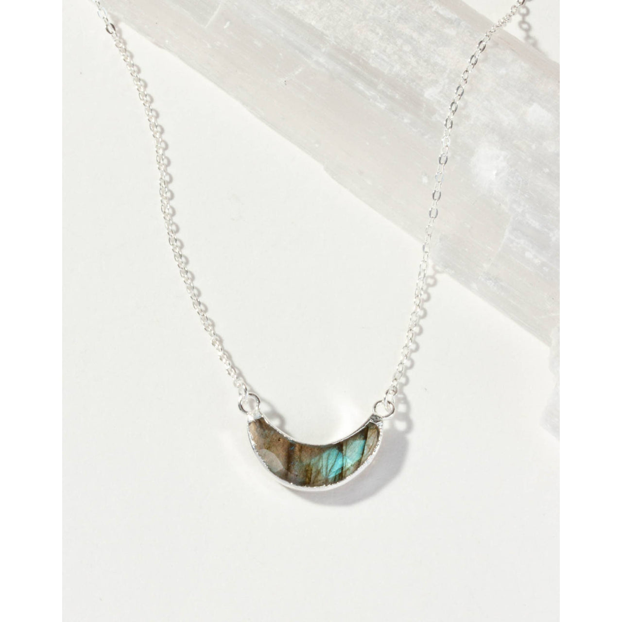 Sterling Silver Eclipse Necklace - Labradorite #LV9117 - $64