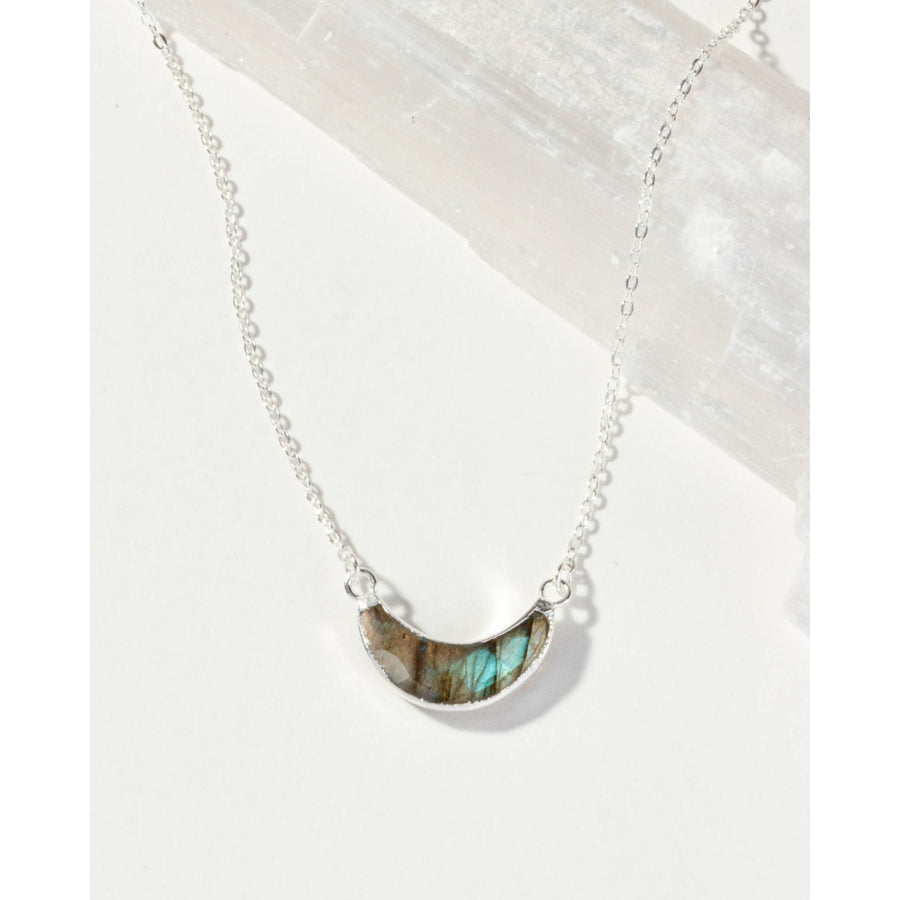 Sterling Silver Eclipse Necklace - Labradorite #LV9117 - $64