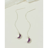 Sterling Silver Eclipse Threader Earrings Amethyst #LV9118