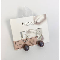 Sterling Silver Tropical Pearl Huggie Hoop Earrings #LV9125