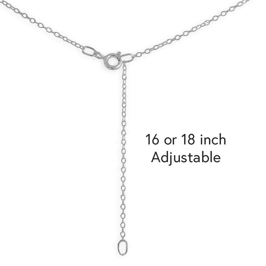18-inch sterling silver adjustable moon phase necklace LV9574