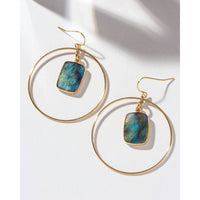Stoney Hoop Earrings Labradorite #LV9127 $65