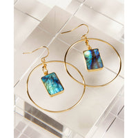 Stoney Hoop Earrings Labradorite #LV9127 $65