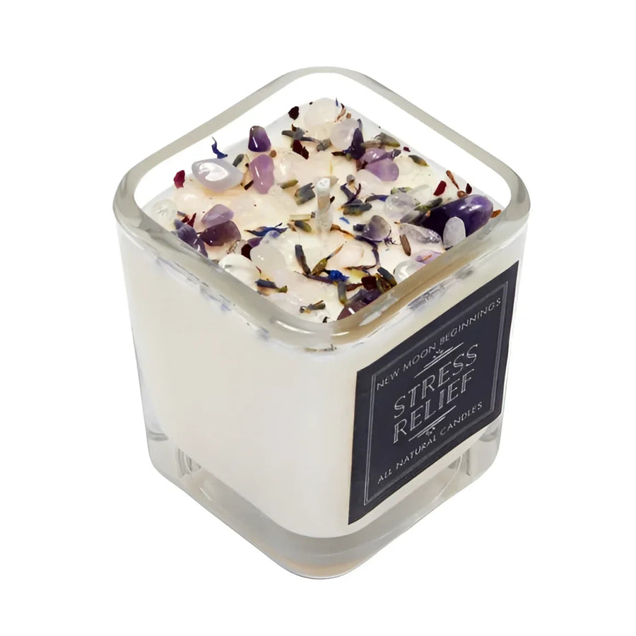 Stress Relief: Ritual Candles Soy Candle Crystal Candles: