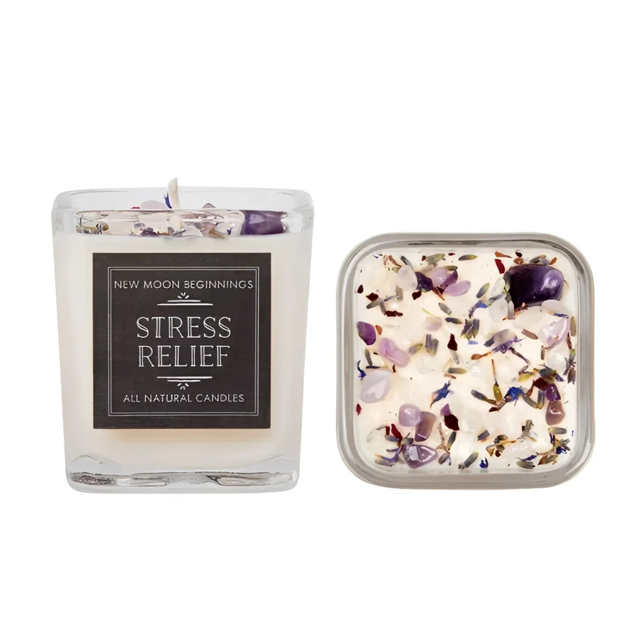 Stress Relief: Ritual Candles Soy Candle Crystal Candles: