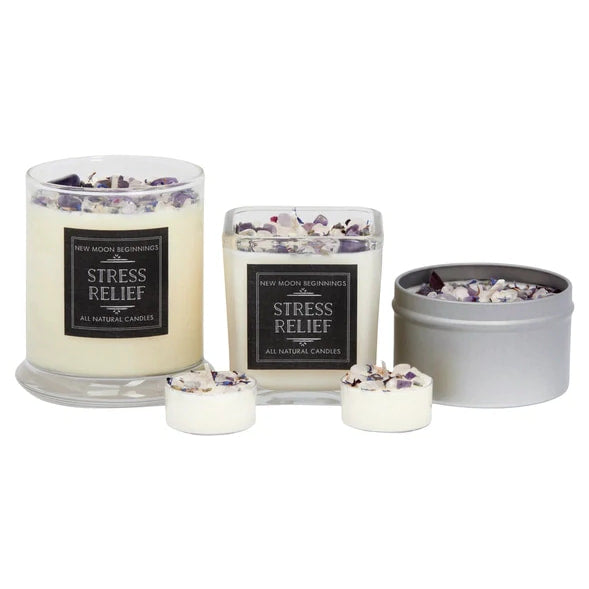 Stress Relief: Ritual Candles Soy Candle Crystal Candles: