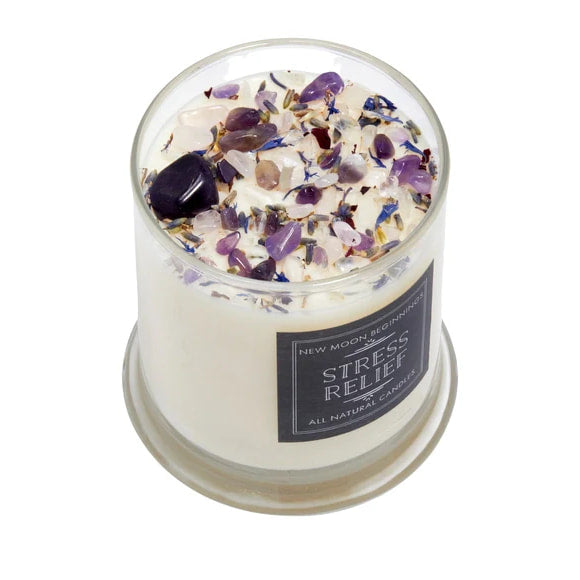 Stress Relief: Ritual Candles Soy Candle Crystal Candles: