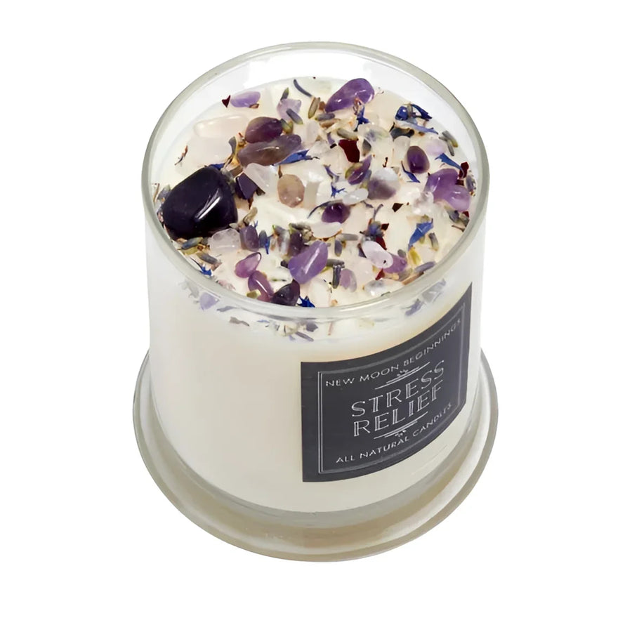 Stress Relief: Ritual Candles Soy Candle Crystal Candles:
