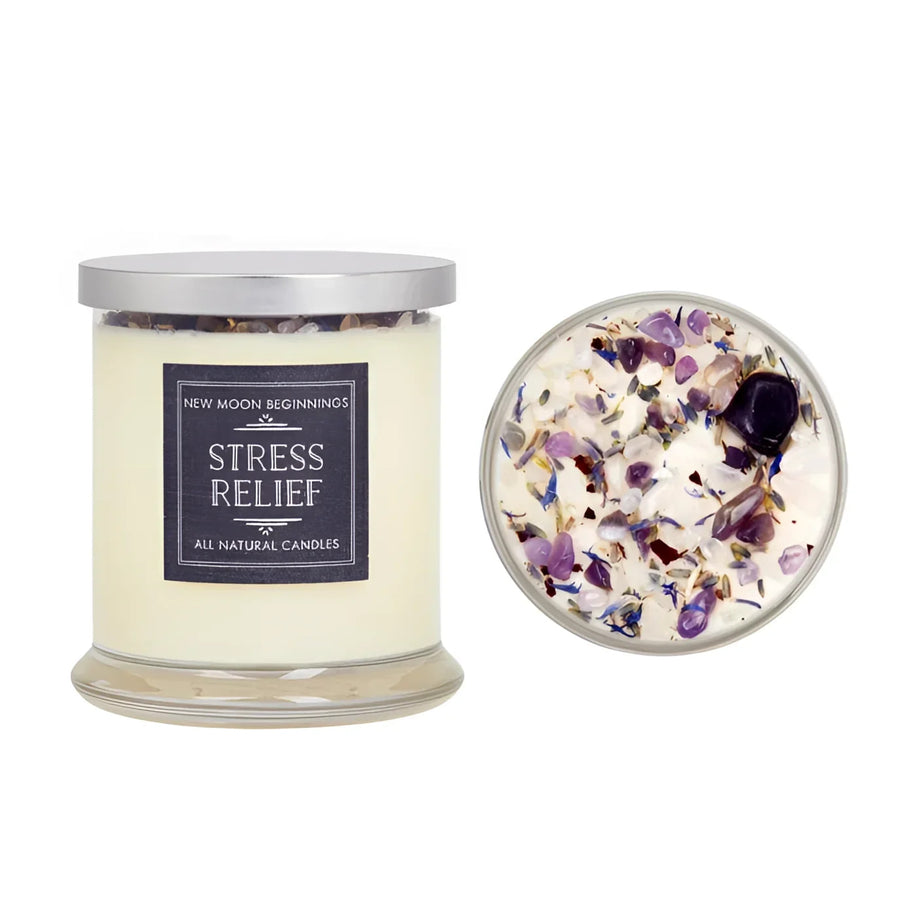 Stress Relief: Ritual Candles Soy Candle Crystal Candles: