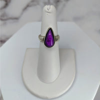 Thumbnail for Sugilite Ring Size 5.5 Sterling Silver #LV3408 - Purple Stone Ring on White Stand