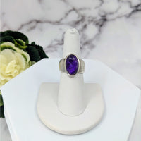 Thumbnail for Sugilite Ring Size 6 Sterling Silver LV3400 on a white stand