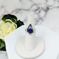 Thumbnail for Sugilite Ring Size 7 Sterling Silver #LV3407 with Blue Stone on White Stand