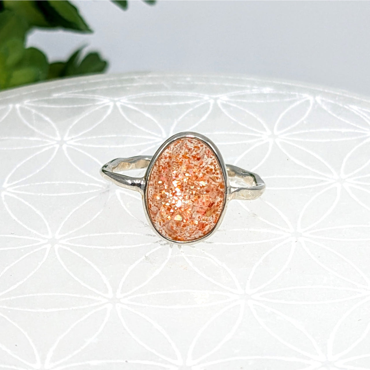 Sunstone Sz. 6 Faceted Dainty Ring #LV6848 - $52