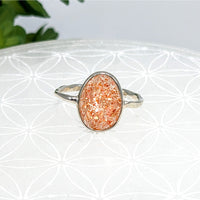 Thumbnail for Sunstone Sz. 6 Faceted Dainty Ring #LV6848 - $52