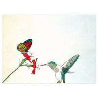 Vibrant teal hummingbird on Sweetest Joys Birthday Greeting Card #17689