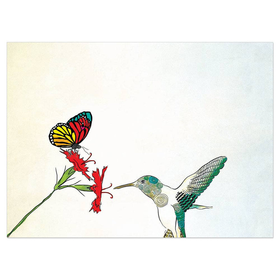 Vibrant teal hummingbird on Sweetest Joys Birthday Greeting Card #17689