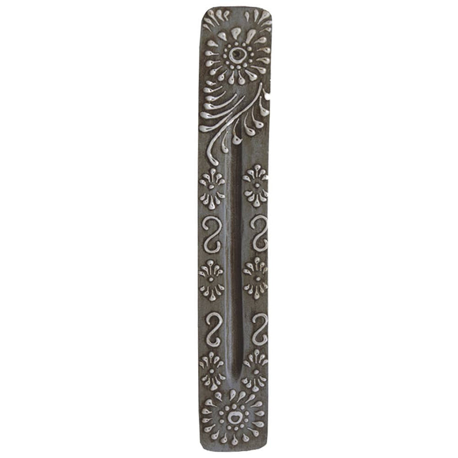 Swirls Incense Stick Ash Catcher, Wooden - Grey (11 in.) #BC0549