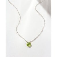 Symbolic Birthstone Necklace Sterling Silver - Peridot