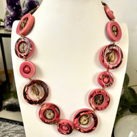 Pink and brown beaded necklace from Tagua Jewelry Necklaces & Earrings J417