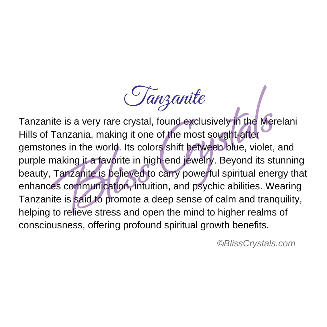 Tanzanite Crystal Information Card Double sided #HC191 $1.25