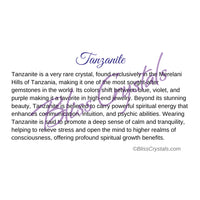 Tanzanite Crystal Information Card Double sided #HC191 $1.25