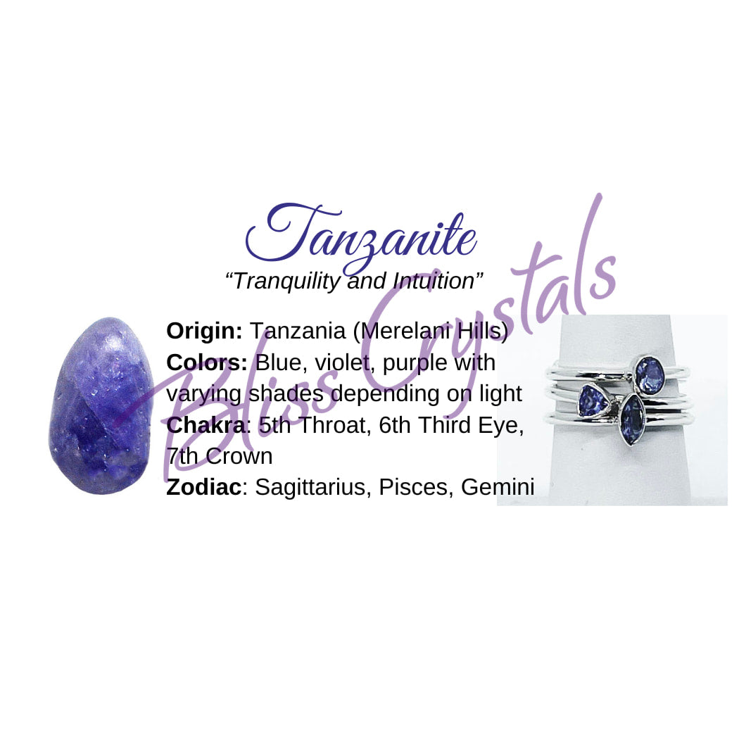 Tanzanite Crystal Information Card Double sided #HC191 $1.25