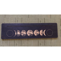 Wooden moon phase tarot card holder in black white design LV9084