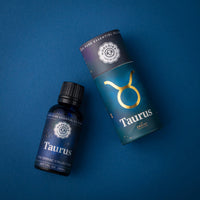 Taurus Zodiac Essential Oil Blend 1oz Bottle with Gold Symbol