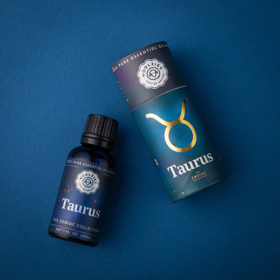 Taurus Zodiac Essential Oil Blend 1oz Bottle with Gold Symbol