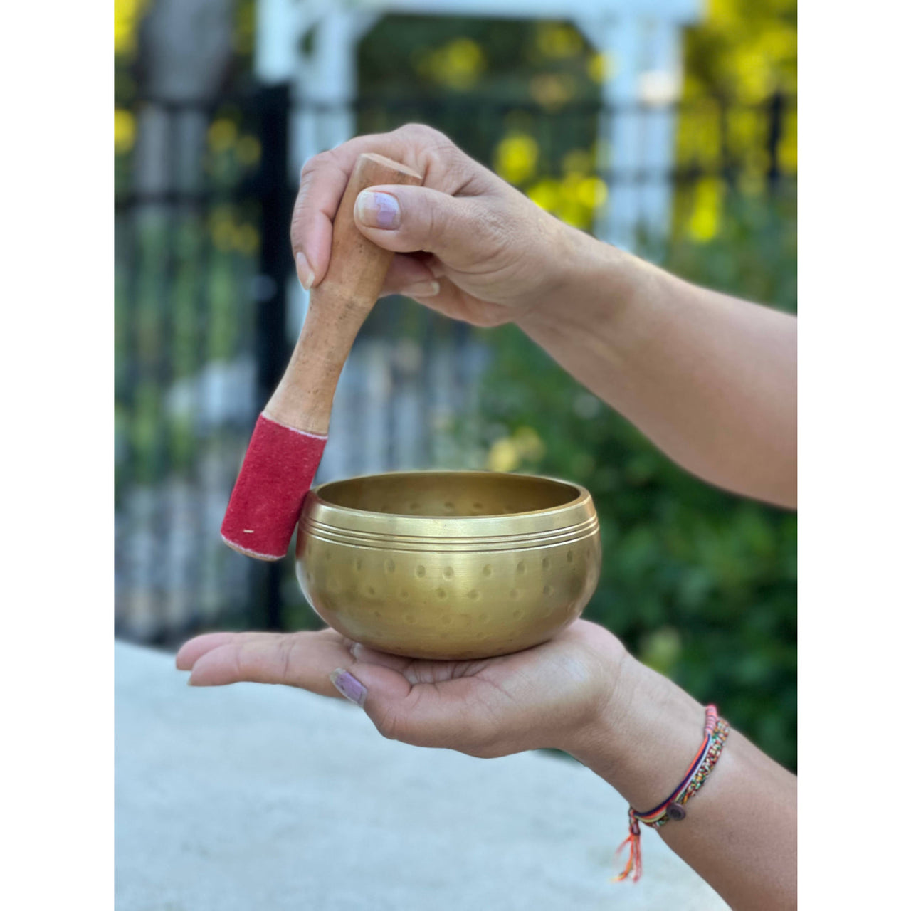 Brass Singing Bowl with Wooden Mallet from Tibetan Brass Gong Meditation Set LV7338