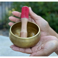 Brass singing bowl with mallet from Tibetan Brass Gong Meditation Set LV7338