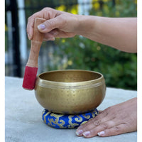 Bronze singing bowl with mallet from Tibetan Brass Gong Meditation Set LV7338