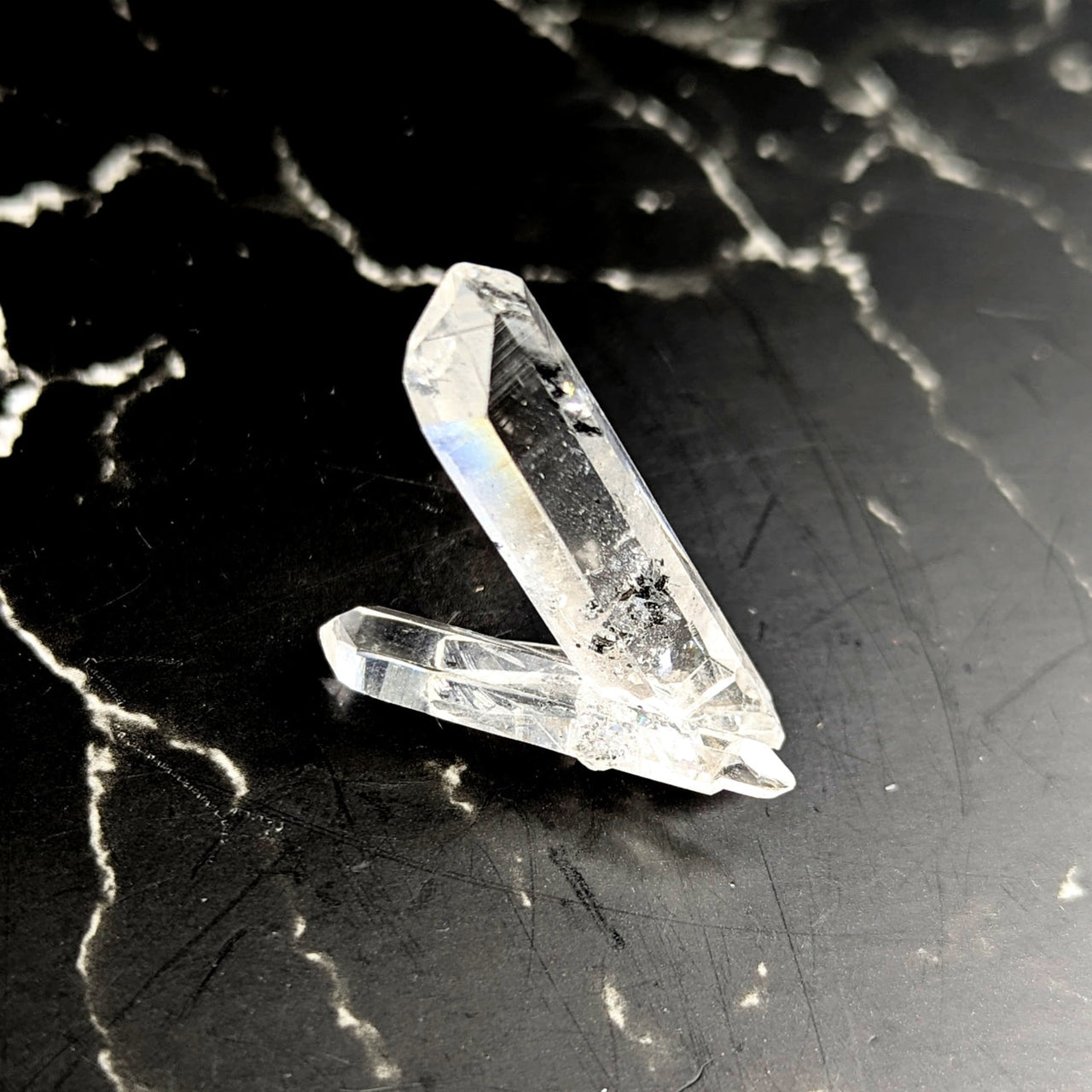 Tibetan quartz 1.6 inch point cluster #BC1232 with sharp faceted points