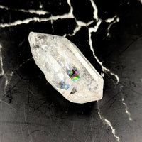 Tibetan Quartz 2.6’’ Point #BC1229 with rainbow reflections on cracked surface