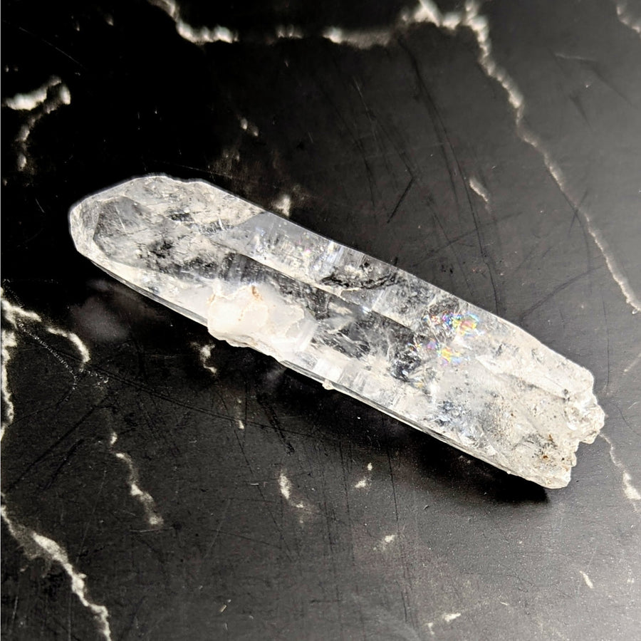 Tibetan Quartz 2.6’’ Point #BC1231 with clear crystal, inclusions, faceted surface