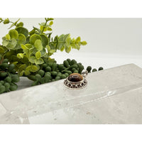 Tiger Eye Sterling Silver Ring with Brown Stone and Intricate Design LV9539