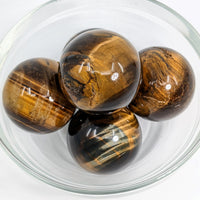 Thumbnail for Tigers eye gems in a bowl - Tigers Eye 1.5’ Small Sphere (92g) #SK9320