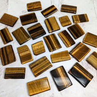 Thumbnail for Flat Tiger’s Eye Glass Tiles - Brown and Black Slab Slice (1-1.5’) #LV2253